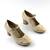 Pantofi eleganti de dama , cu toc mediu  262-BEIGE, Culoare (12): BEJ/AURIU, Marime (12): 36 - 2- Roveli