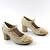 Pantofi eleganti de dama , cu toc mediu  262-BEIGE, Culoare (12): BEJ/AURIU, Marime (12): 39 - 5- Roveli