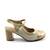 Pantofi eleganti de dama , cu toc mediu  263-BEIGE, Culoare (12): BEJ/AURIU, Marime (12): 40 - 4- Roveli