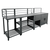 Mobilier de bucatarie de gradina cu 4 piese si chiuveta, otel, gri, TANITA - - Roveli