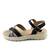Sandale usoare de dama ,cu barete impletite Y123-BLACK, Culoare (12): NEGRU/MULTICOLOR, Marime (12): 41 - 4- Roveli