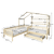 Pat cu sipci pentru 2 copii, 90x200 +70x140 cm, natural, ENOLA - 8- Roveli