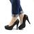 Pantofi eleganti de dama cu platforma,toc inalt si varf rotunjit A8-6-BLACK-OUTLET - - Roveli