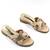 ​Papuci casual de dama , cu accesorii stralucitoare SSWD182-BEIGE, Culoare (12): BEJ/AURIU, Marime (12): 37 - 2- Roveli