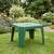 Masuta fixa pentru gradina DacEnergy, plastic, patrata, 64.5 x 64.5 x 44 cm, rezistenta la umezeala, orificiu umbrela, mobilier exterior, verde - 2- Roveli