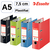 Biblioraft plastifiat A5, 7.5 cm, ESSELTE, Culoare (230): Rosu - - Roveli