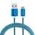Cablu de incarcare si transfer de date GoGEN USB / USB-C, 1 m, impletitura textila, incarcare rapida, albastru - 2- Roveli