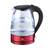 Fierbator electric LENTZ 74128, 1.7 litri, 2200W, sticla, iluminare LED, rosu - - Roveli