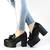 ​Pantofi de dama cu platforma inalta si toc gros A10067-BLACK, Culoare (12): Negru, Marime (12): 35* - - Roveli