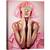 Tablou canvas - Ochi de Bomboane, Model, Uda, Femeie, Roz, Par, Moda, 75 x 100 cm - - Roveli