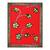 Tablou inramat - Daisy de Villeneuve - Flori de fundal rosu, 60 x 80 cm - - Roveli