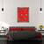 Tablou inramat - Daisy de Villeneuve - Flori de fundal rosu, 60 x 80 cm - 3- Roveli