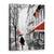 Tablou canvas - Oras, Cladiri, Paris, Oameni, Cafenea, Ploaie, Pictura, Marime: 50 x 70 cm - - Roveli