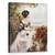Tablou canvas - Oameni, Femeie, Oras, Peisaj, Rau, Flori, Pictura, Marime: 60 x 75 cm - - Roveli