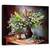Tablou Canvas - Natura Moarta Cu Flori Salbatice Si Fructe De Padure, Vara, Marime: 40 x 50 cm - - Roveli
