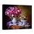 Tablou Canvas - Natura Moarta Cu Un Buchet De Asteri si Fructe, Bol De Fructe, Mar, Marime: 50 x 70 cm - - Roveli