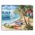 Tablou Canvas - Peisaj, Natura, Plaja, Mare, Valuri, Nisip, Barca, Palmieri, Vara, Marime: 40 x 50 cm - - Roveli