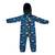 Salopeta pentru copii din material softshell Kidscare, cu protectie la vant si ploaie cu imprimeu Dinozauri navy - - Roveli