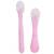 Set 2 lingurite flexibile din silicon pentru diversificare, fara BPA, de marimi diferite, roz somon, KidsCare - - Roveli