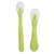 Set 2 lingurite flexibile din silicon pentru diversificare, fara BPA, de marimi diferite, verde, KidsCare - - Roveli