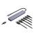 HUB 7 IN 1 10GBS PD 100W ALUMINIU PLATINET - - Roveli