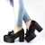 Pantofi de dama cu platforma inalta si toc gros A10067-BLACK, Marime (12): 38* - - Roveli