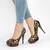 Pantofi de dama, cu toc subtire si platforma, animal print 166-BEIGE, Marime (12): 35 - - Roveli