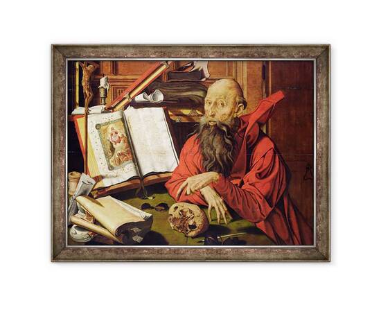 Roveli - Tablou inramat - Marinus van Reymerswaele - Sfantul Jerome in meditatie-