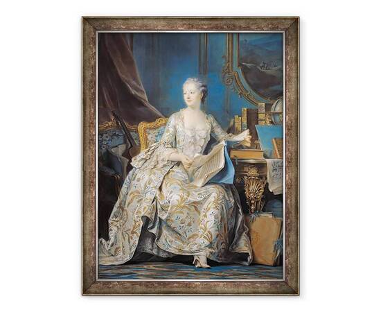 Roveli - Tablou inramat - Maurice Quentin de la Tour - Jeanne Poisson 1721-64 Marchiza de Pompadour-
