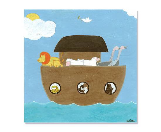 Roveli - Tablou Canvas - Arca lui Noe II, desen, pentru copii, Barca, Animale-