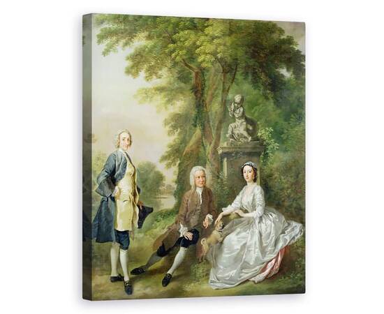 Roveli - Tablou Canvas - Francis Hayman - Jonathan Tyers d.1767 si fiica sa, Elisabeta, si sotul ei, John Wood-