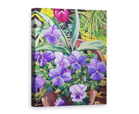 Roveli - Tablou Canvas - Christopher Ryland - Ghivece de flori cu panselute-