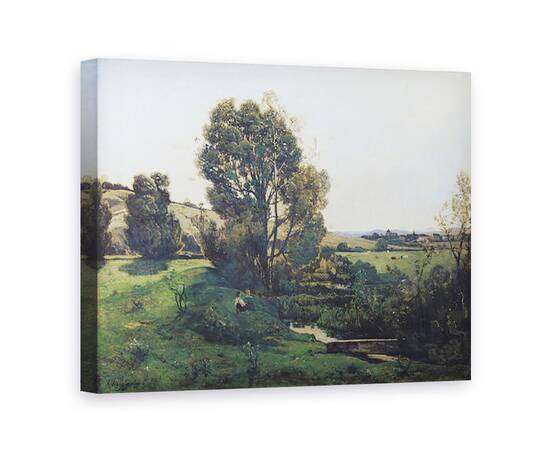Roveli - Tablou Canvas - Henri-Joseph Harpignies - Vedere din Moncel-sur-Seine-