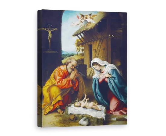 Roveli - Tablou Canvas - Lorenzo Lotto - Nasterea Domnului-