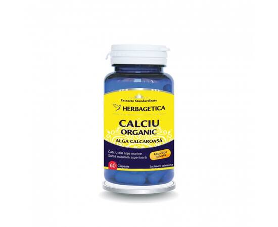 Roveli - Calciu Organic Alga Calcaroasa 60 capsule Herbagetica-