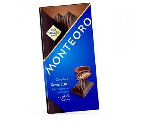 Roveli - Ciocolata Amaruie fara Zahar 90 g  Montero Sly Nutritia-