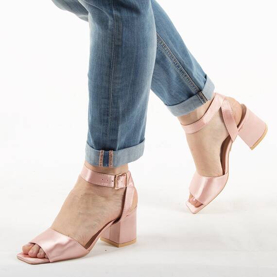 Sandale dama satinate HD-92-PINK, Culoare (12): Roz, Marime (12): 38 - - Roveli