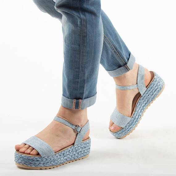 Sandale dama bleu cu platforma D8534-BLUE, Culoare (12): Bleu, Marime (12): 40 - - Roveli
