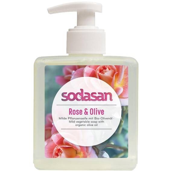 Sapun lichid cu trandafir si masline bio 300ml Sodasan - - Roveli