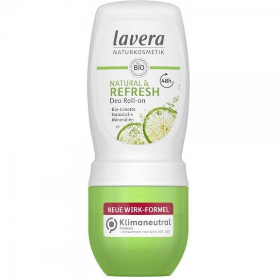 Deo Roll-on Natural & Refresh cu lime bio 50ml Lavera - - Roveli