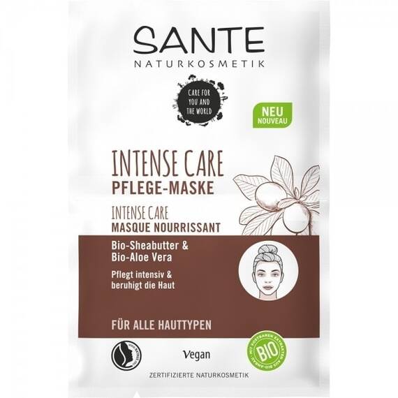 Masca de fata Intense Care cu unt de shea si aloe vera bio 2x4ml Sante - - Roveli