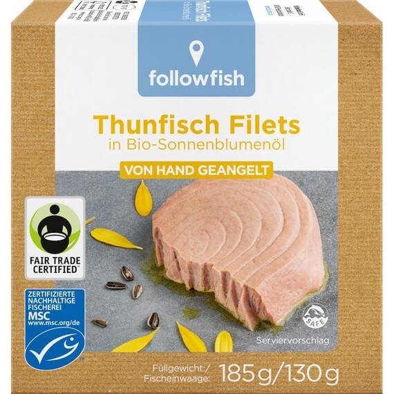 File de ton in ulei de floarea soarelui Bio 185g Followfish - - Roveli
