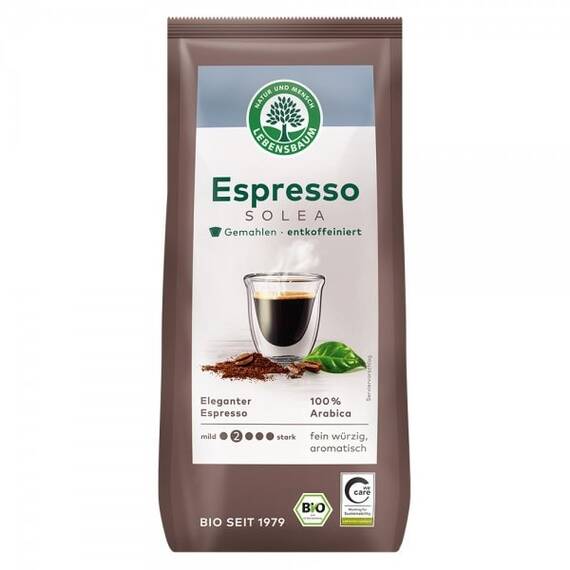 Cafea Solea Espresso macinata decofeinizata 250g Lebensbaum - - Roveli