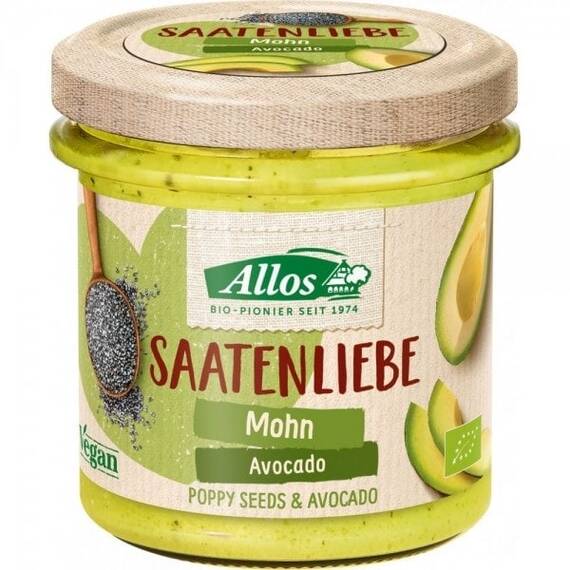 Crema tartinabila din seminte cu mac si avocado FARA GLUTEN 135g Allos - - Roveli