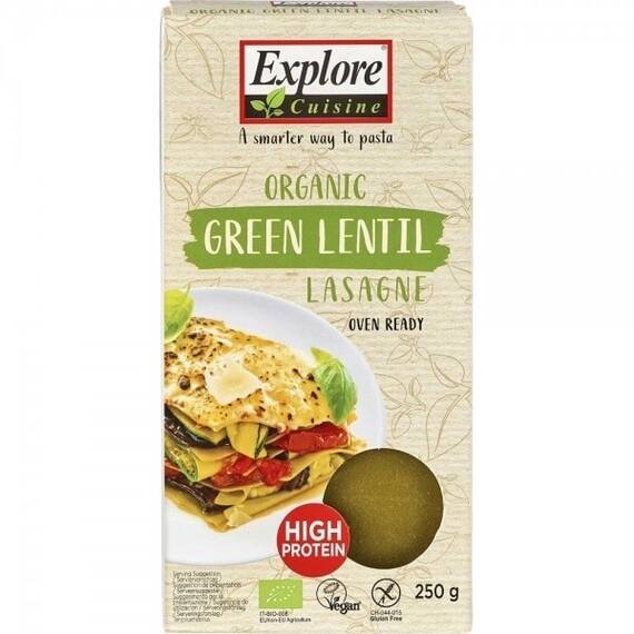 Lasagna din linte verde BIO FARA GLUTEN 250g Explore Cuisine - - Roveli