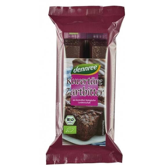 Ciocolata amaruie cuvertura 150g Dennree - - Roveli