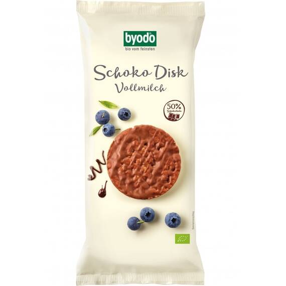 Rondele bio din orez integral cu ciocolata cu lapte 65g Byodo - - Roveli