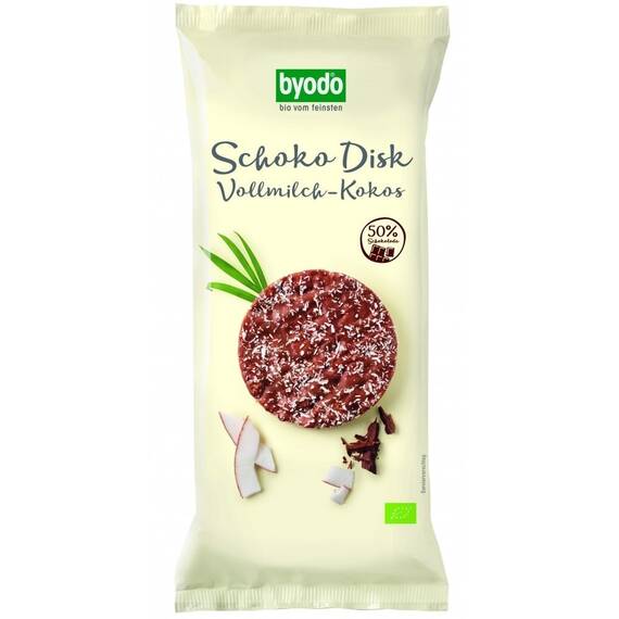 Rondele din orez integral cu ciocolata si cocos 70g Byodo - - Roveli