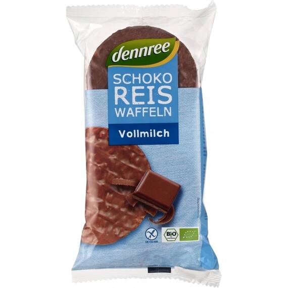 Vafe din orez expandat cu ciocolata  100g Dennree - - Roveli