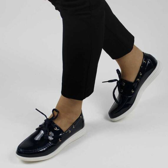 ​Pantofi dama, albastri, lacuiti J1418-Navy, Culoare (12): Albastru, Marime (12): 41** - - Roveli